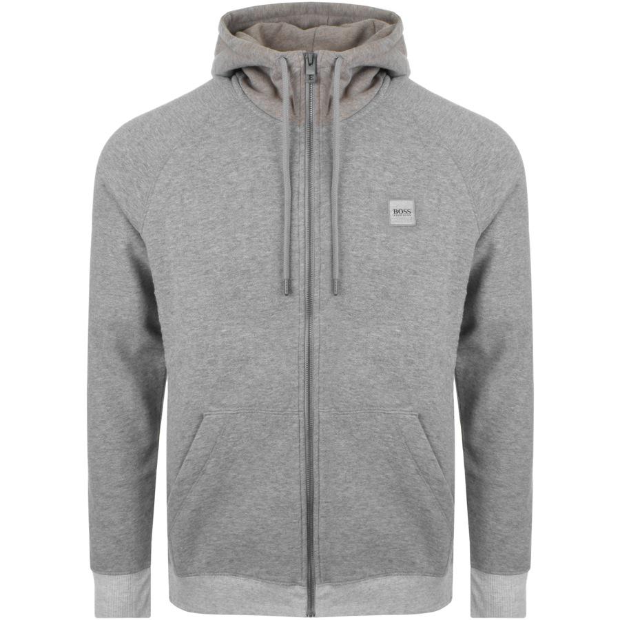 boss hugo boss full zip hoodie grey