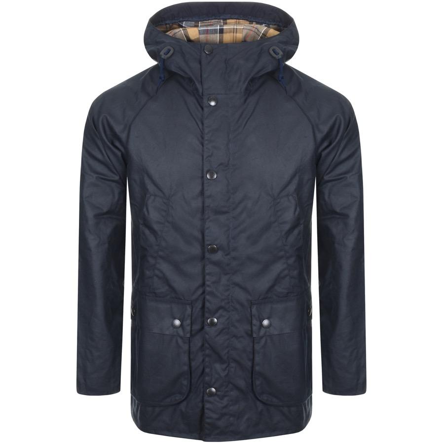 Barbour Bedale Hooded Wax Jacket Navy in Blue for Men | Lyst UK