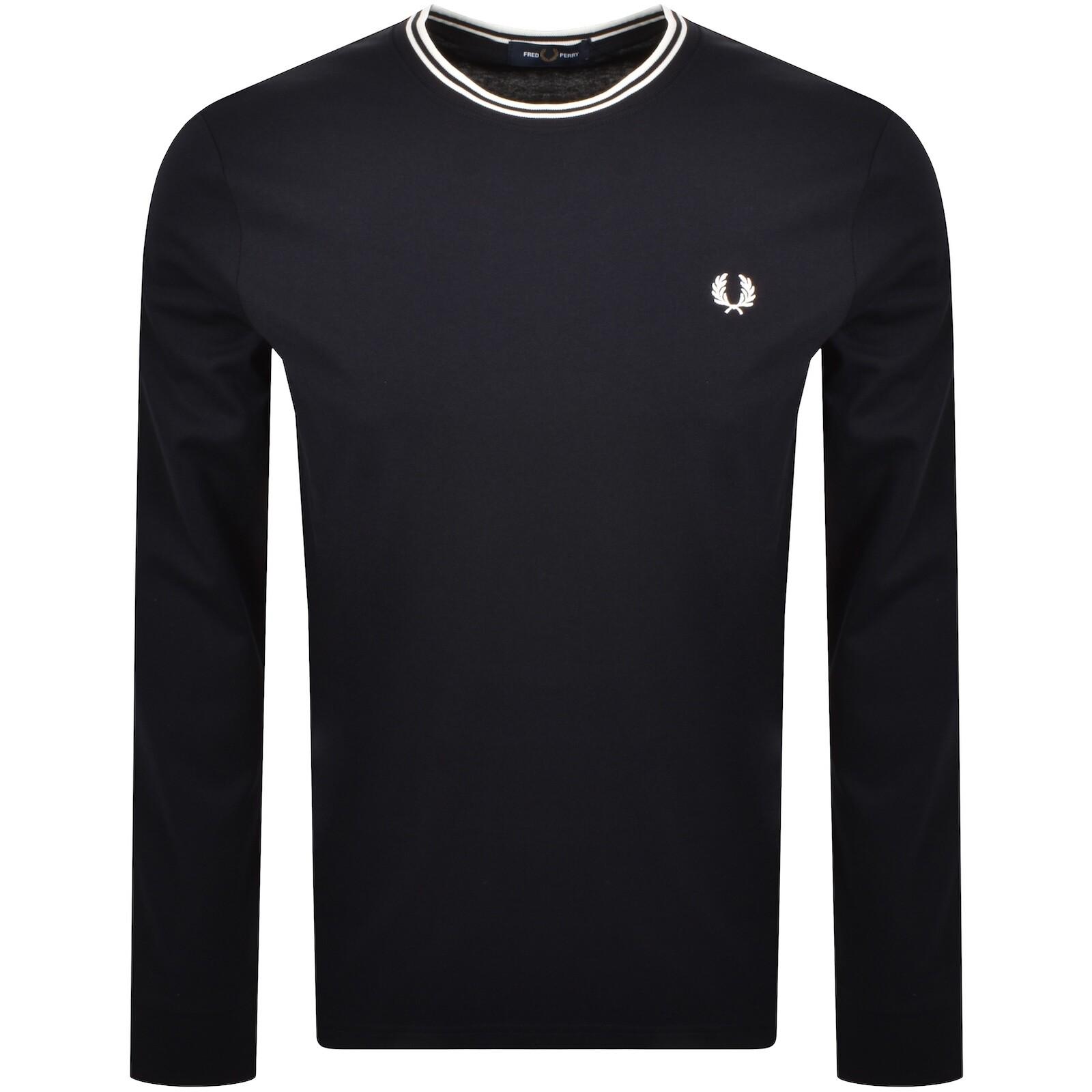 Tシャツ・カットソー FRED PERRY FP LONG SLEEVE PLAIN FRED PERRY SHIRT M6006 - Ivy / Black | The Fred Perry Shirt | Men's Short