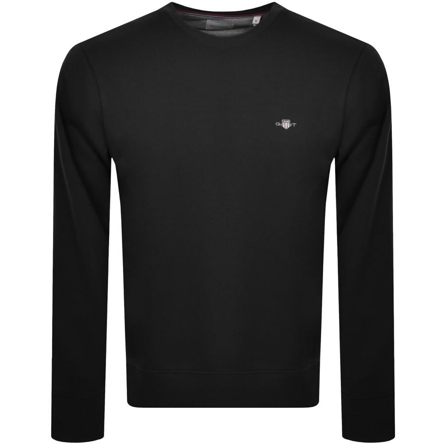 GANT Regular Shield Crew Neck Sweatshirt in Black for Men | Lyst