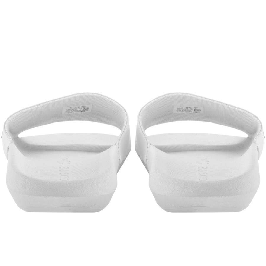 Lacoste Croco Sliders in White for Men | Lyst