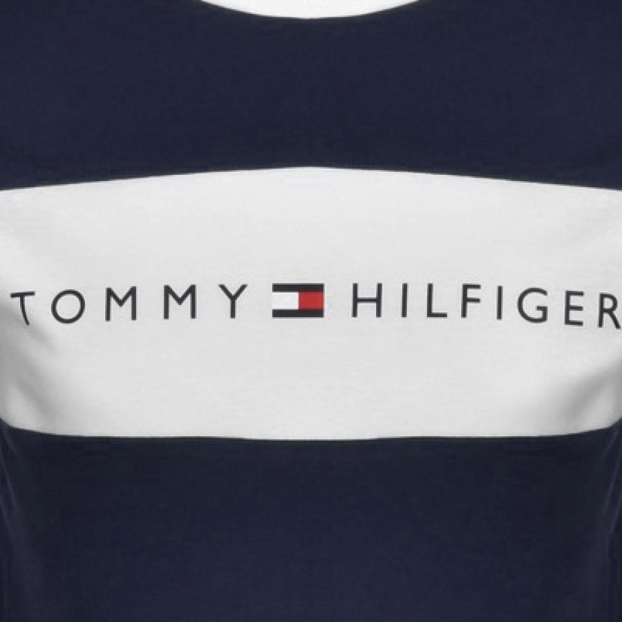 tommy hilfiger lounge tapered joggers with flag logo in grey