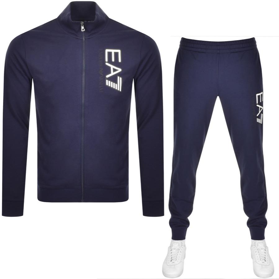 EA7 Cotton Emporio Armani Logo Tracksuit in Navy (Blue) for Men - Lyst