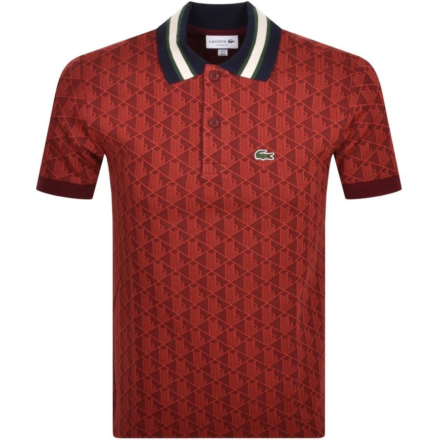 Lacoste Logo Polo T Shirt in Red for Men Lyst