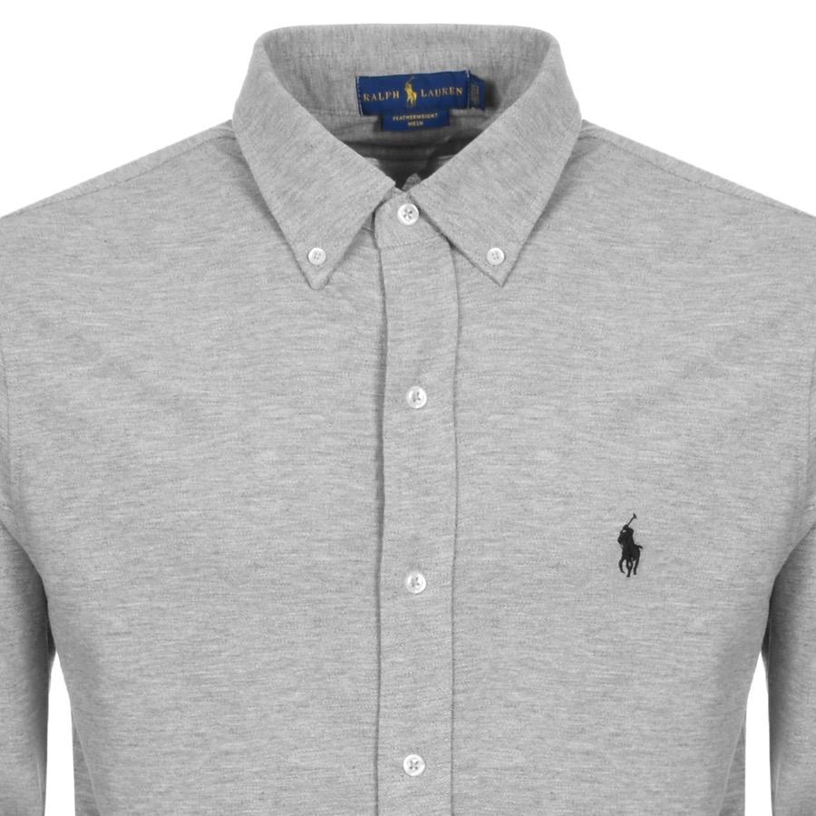 ralph lauren featherweight mesh shirt grey