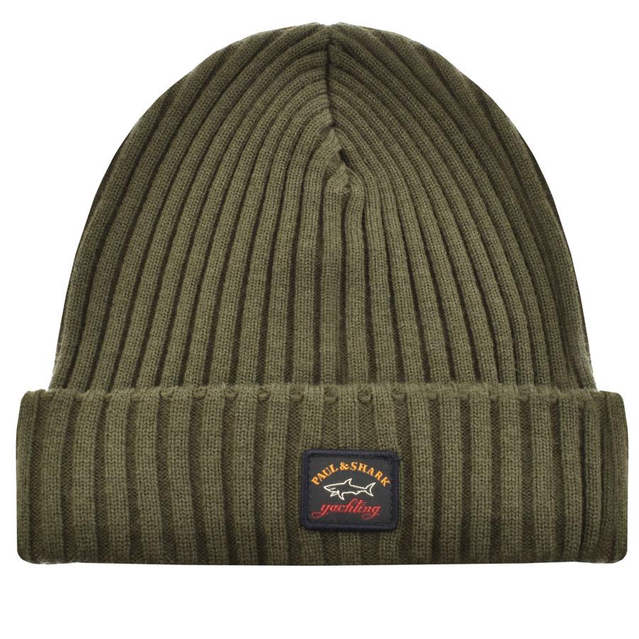 paul and shark beanie green