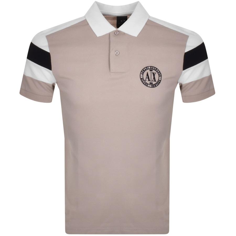 Armani Exchange Logo Polo T Shirt in Gray for Men | Lyst
