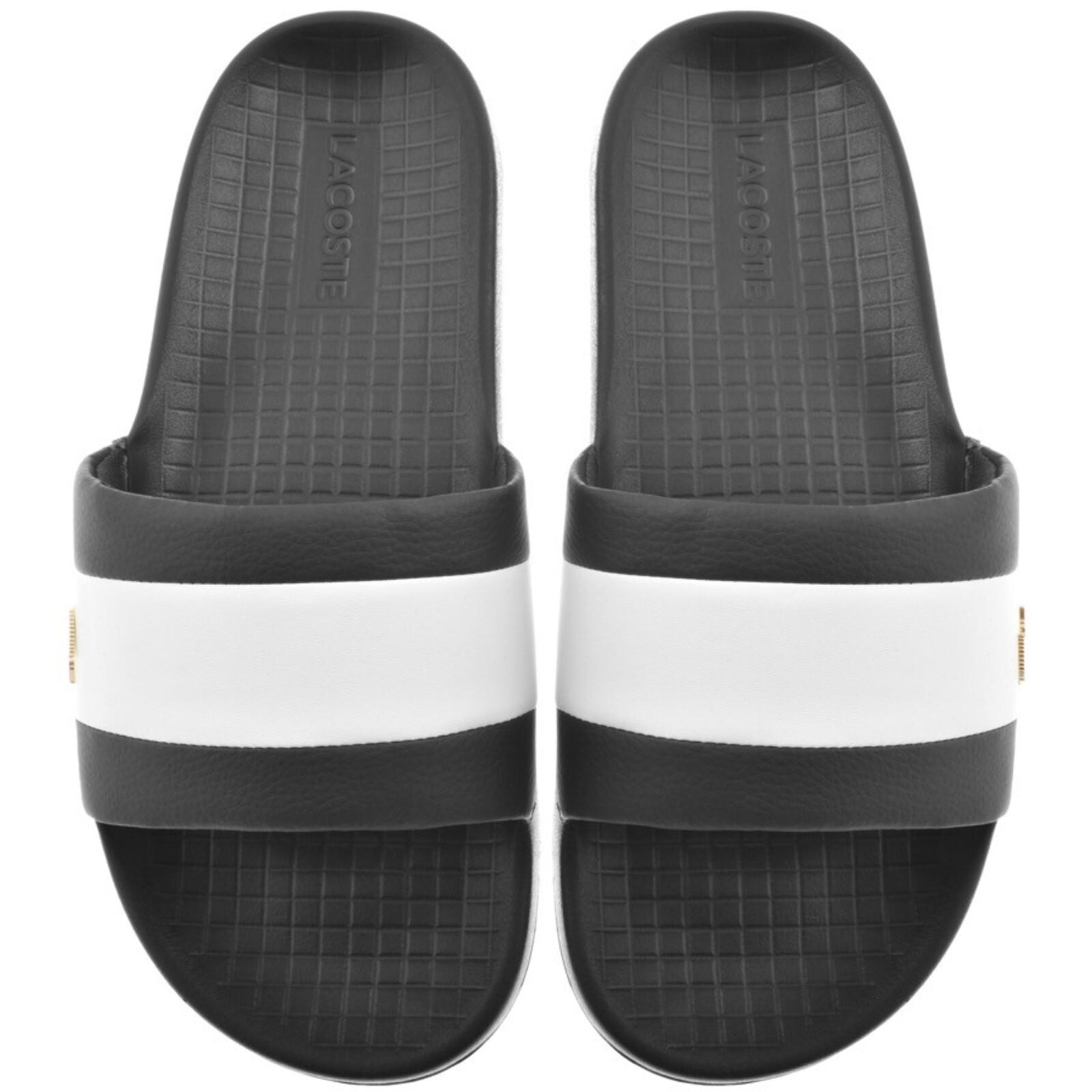 Lacoste black sliders hot sale