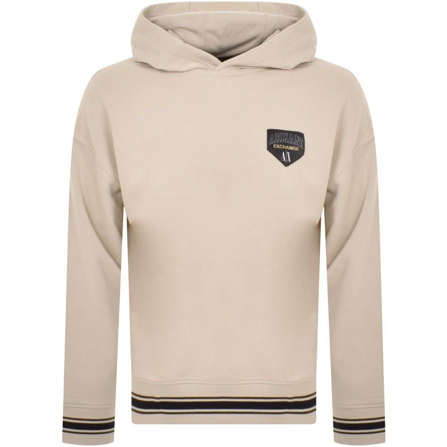Armani Exchange Logo Hoodie in Natural for Men Lyst