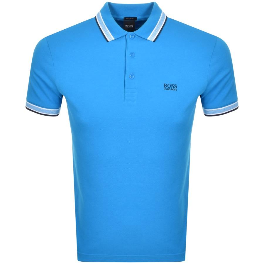 boss athleisure paddy polo t shirt blue