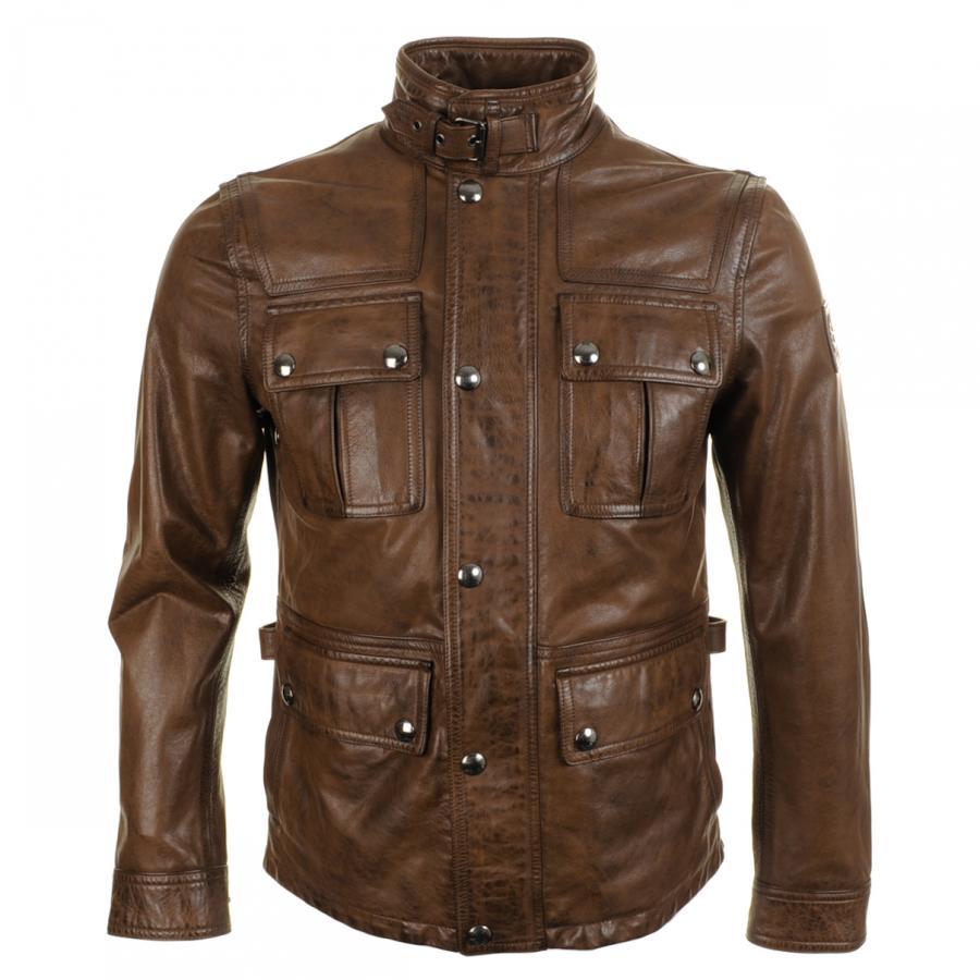 Belstaff Warrington Leather Jacket Walnut in Brown for Men - Lyst