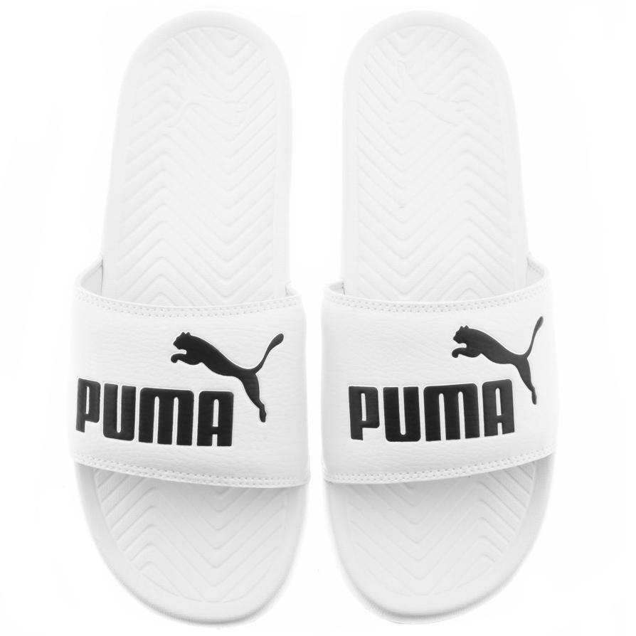 puma sliders white