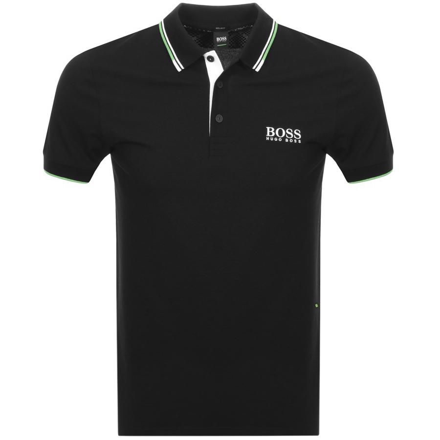Hugo Boss Paddy Pro polo Green Classic Polo Shirt Black Short sleeves new