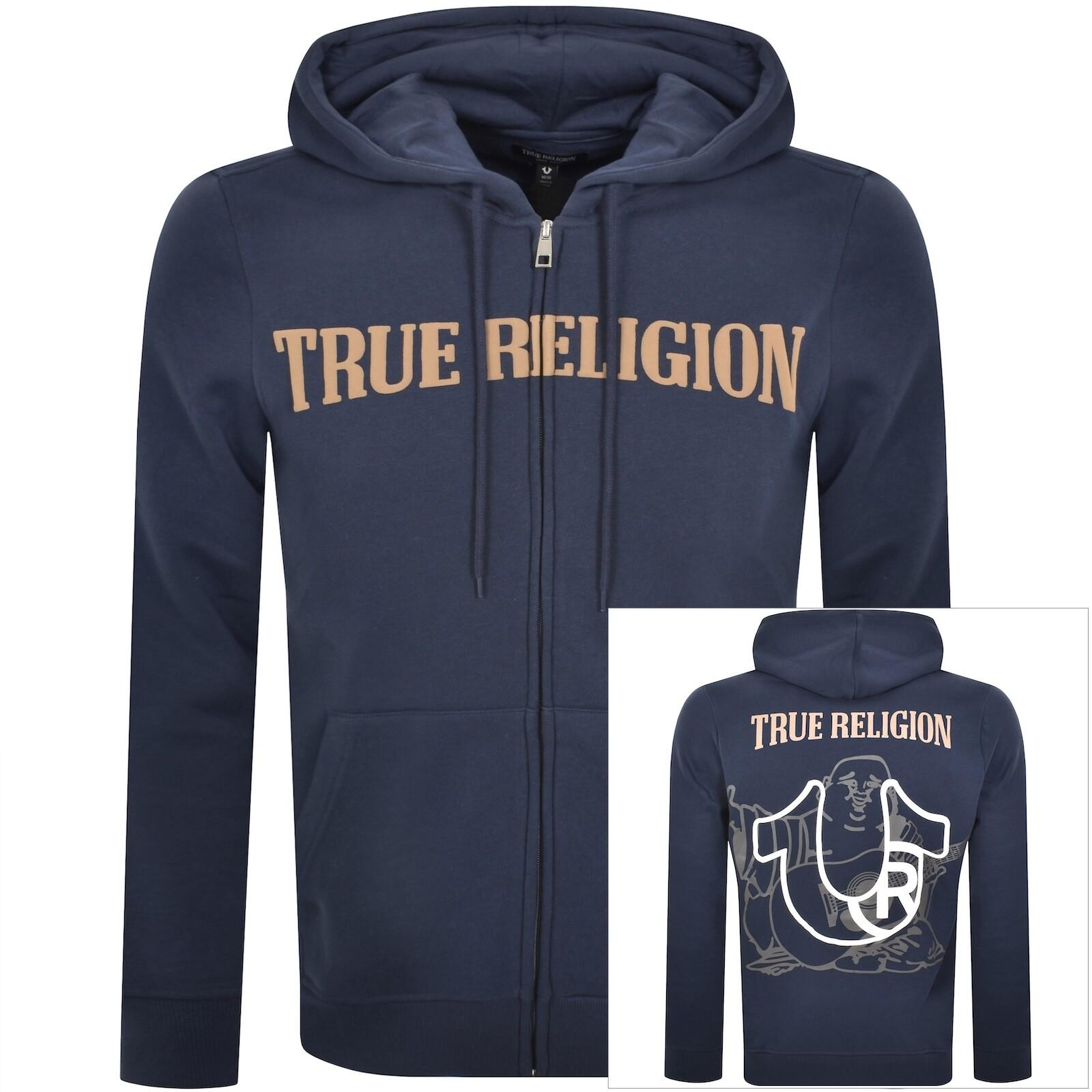 TRUE RELIGION BLAZING LOGO ジップ フーディー 2色 BLAZING LOGO APPLIQUE ZIP HOODIE | True Religion