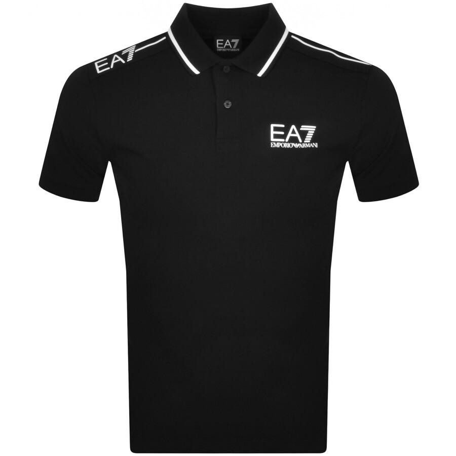 EA7 Emporio Armani Polo T Shirt in Black for Men | Lyst