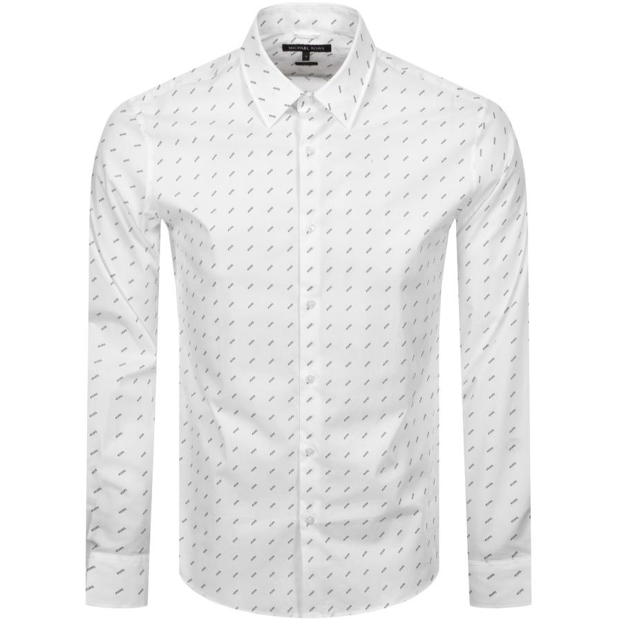 Michael Kors Cotton Logo Long Sleeved Shirt in White for Men Lyst