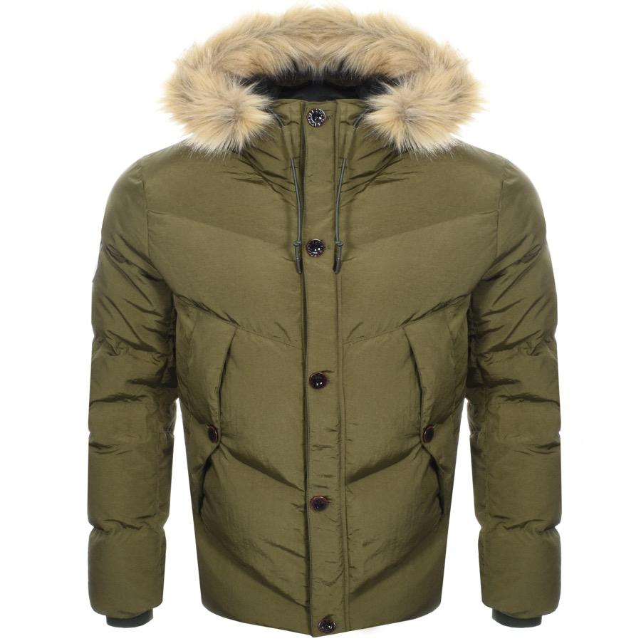 pretty green button up padded jacket