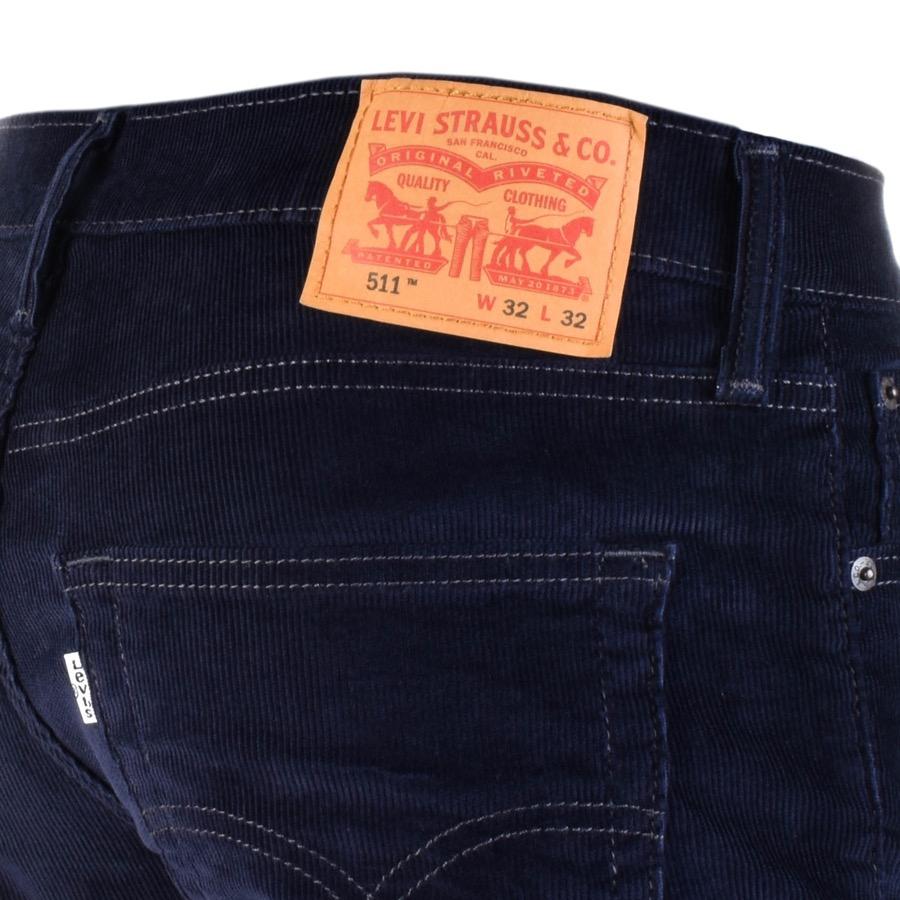 Levi's 511 Slim Fit Corduroy Trousers Navy in Blue for Men | Lyst UK