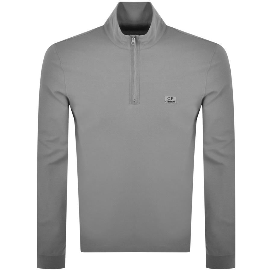 C.P. Company Cp Company Half Zip Long Sleeve Polo Shirt in Grey