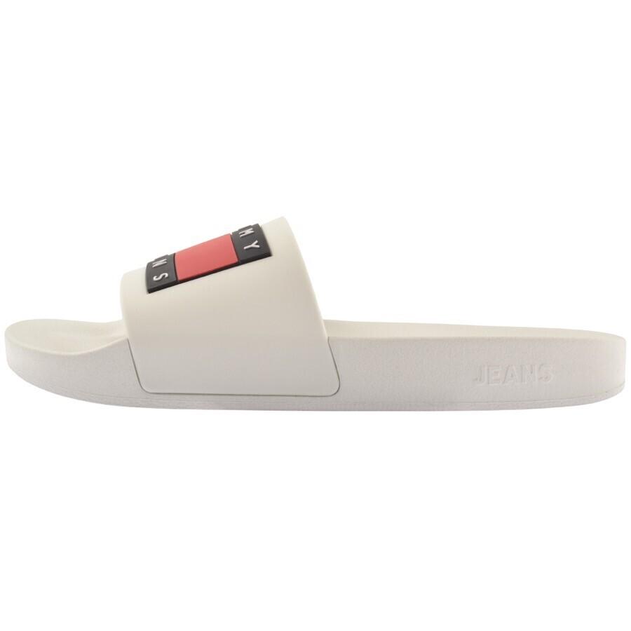 Tommy Hilfiger Logo Pool Sliders in White for Men | Lyst