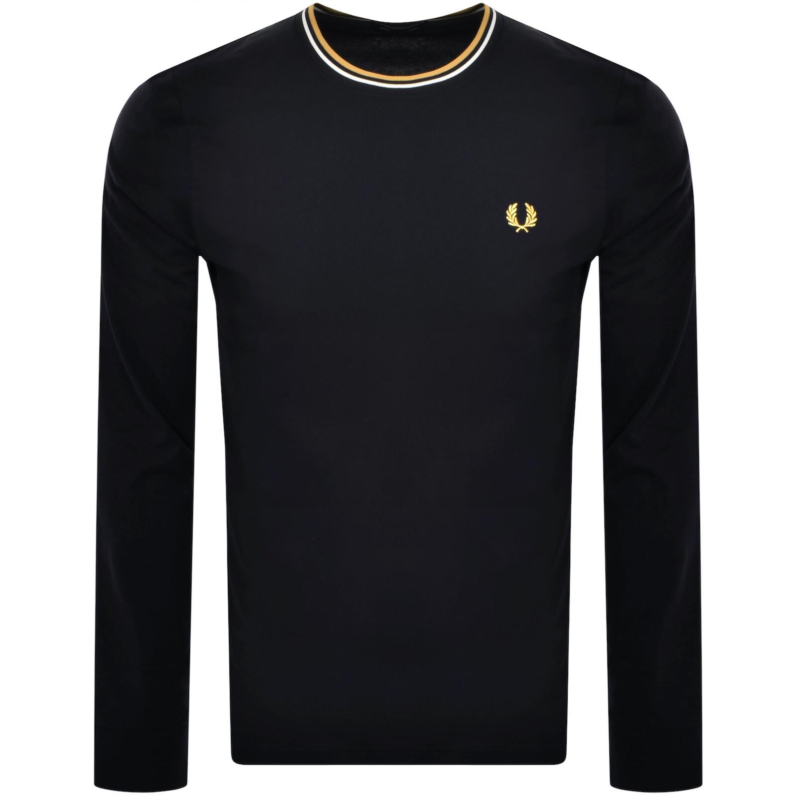 Fred Perry Twin Tipped Long Sleeve T-shirt Black - Terraces