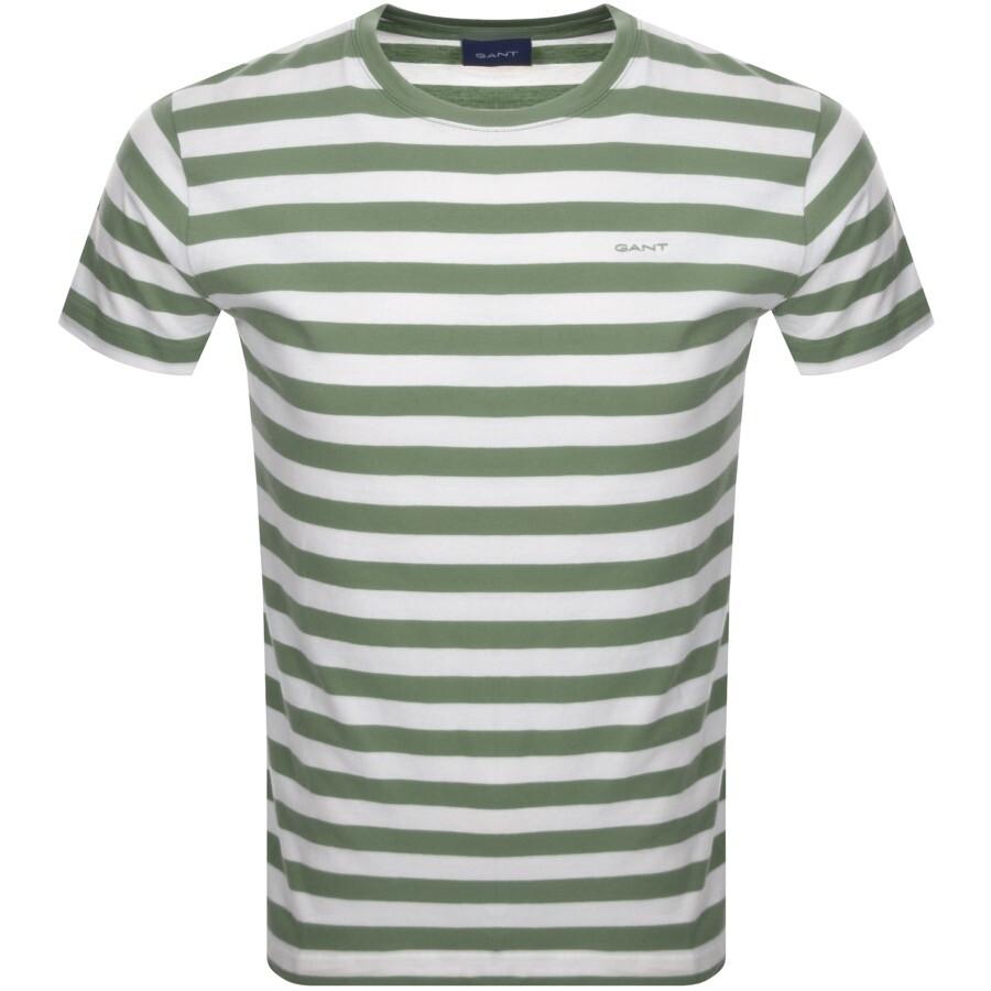 GANT Multistripe Short Sleeve T Shirt in Green for Men | Lyst