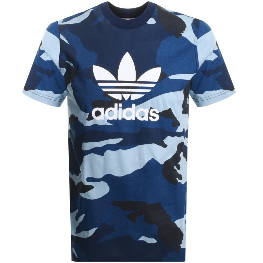 adidas Originals Camo Trefoil T Shirt Navy in Blue for Men - Lyst