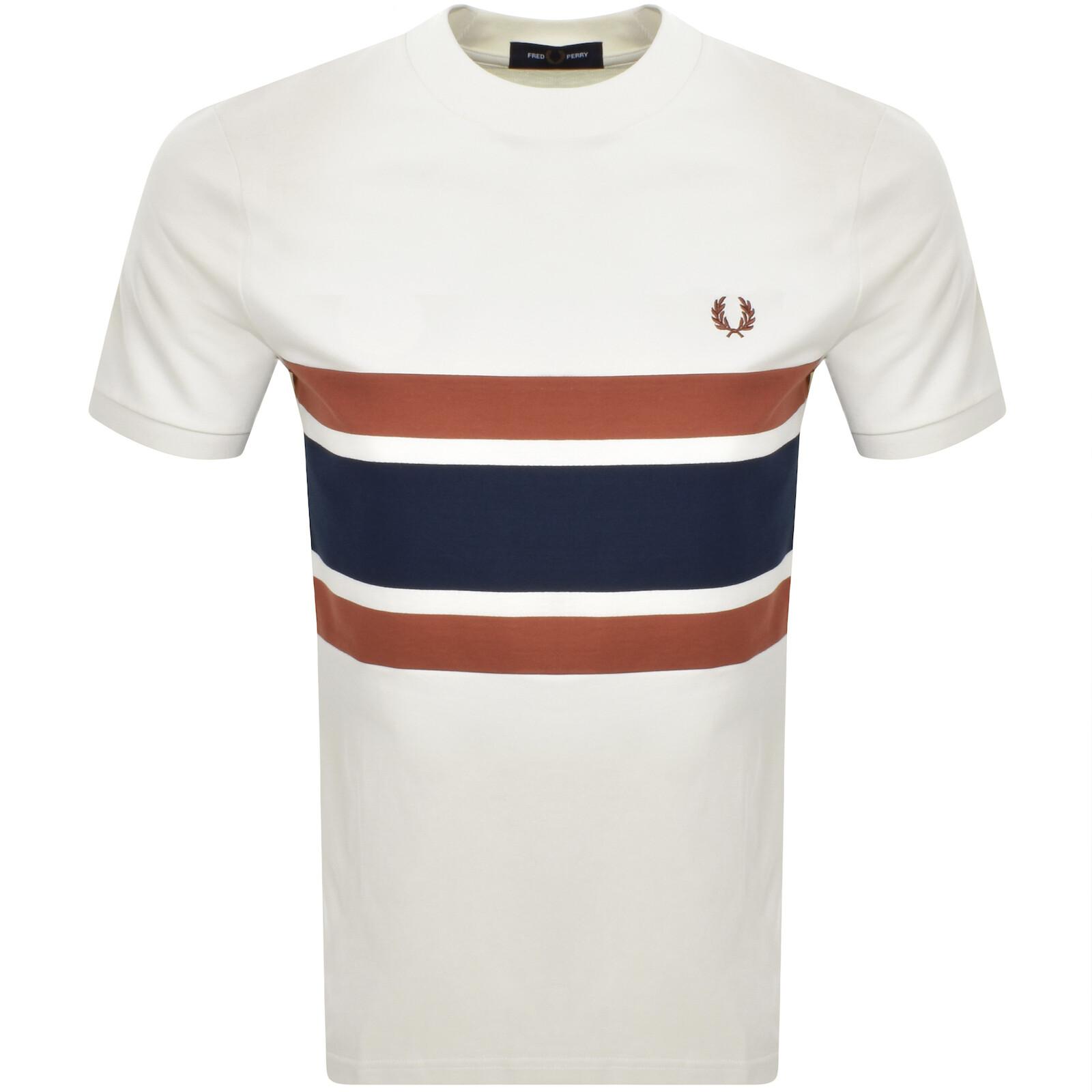 ★FRED PERRY★ Sharp panel t-shirt light ecru AFPM2519860760 Fred Perry Panelled T Shirt Light Ecru in White for Men | Lyst