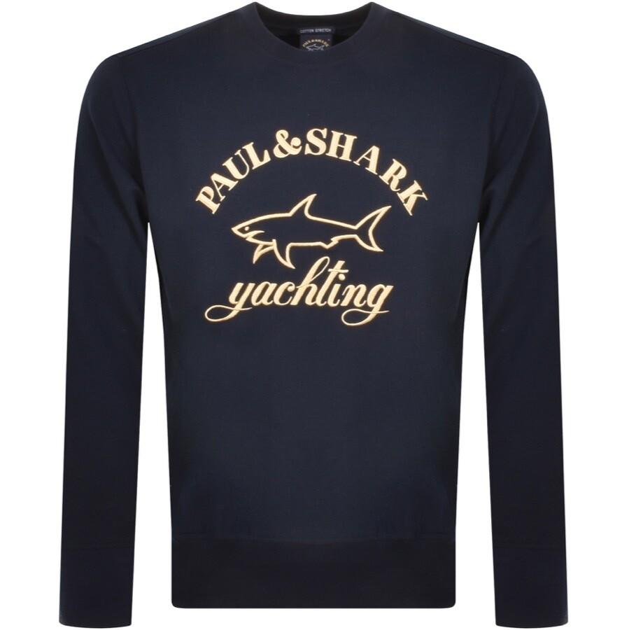 Paul & Shark Paul And Shark Crew Neck Logo Sweatshirt in Blue for Men | Lyst