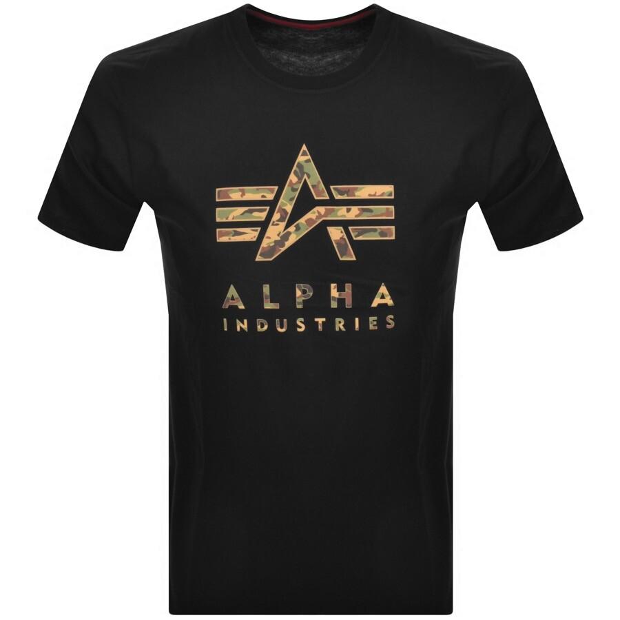 Alpha Industries Logo Camo T Shirt in Black for Men | Lyst