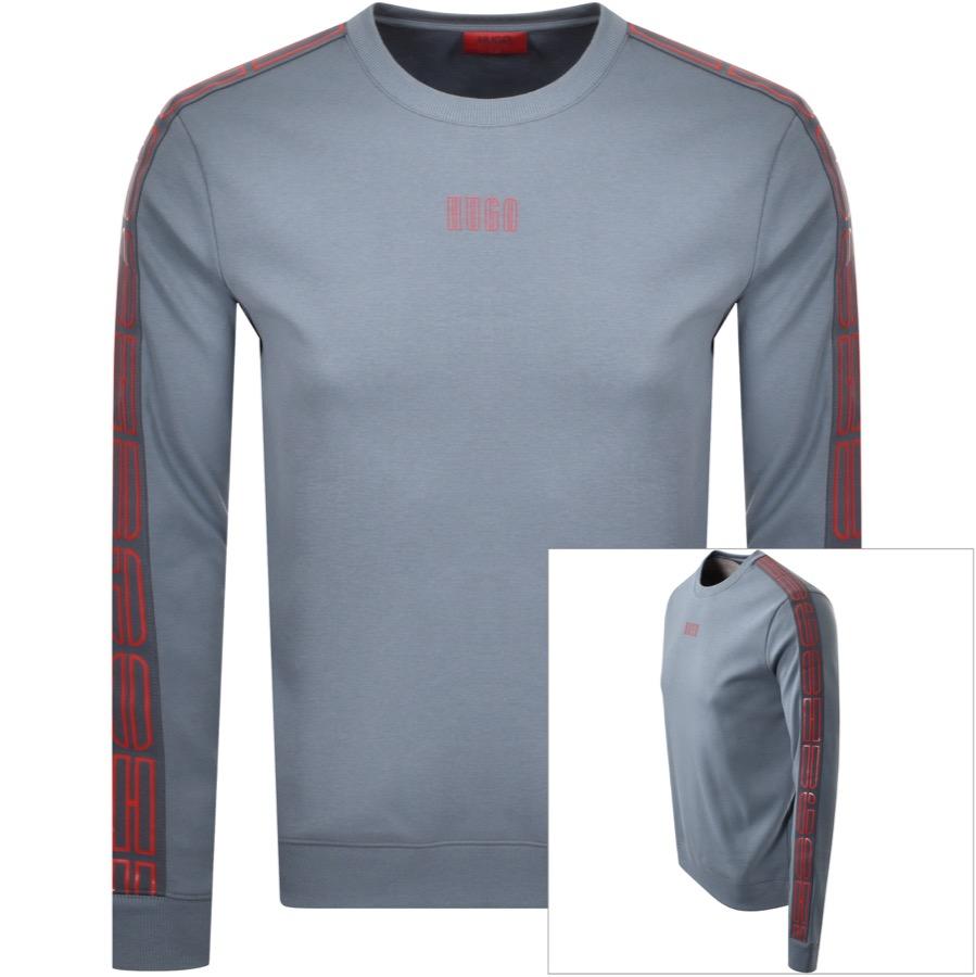 HUGO Cotton Doby 203 Sweatshirt in Grey (Gray) for Men - Lyst