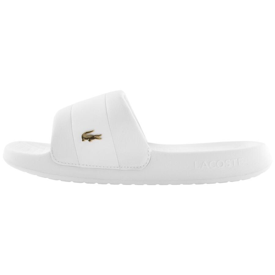 Lacoste white sliders cheap