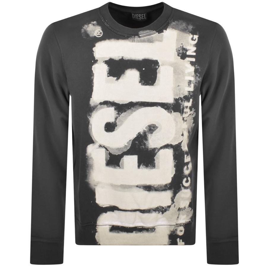 DIESEL Men's Gray S Ginn E5 Logo Sweatshirt