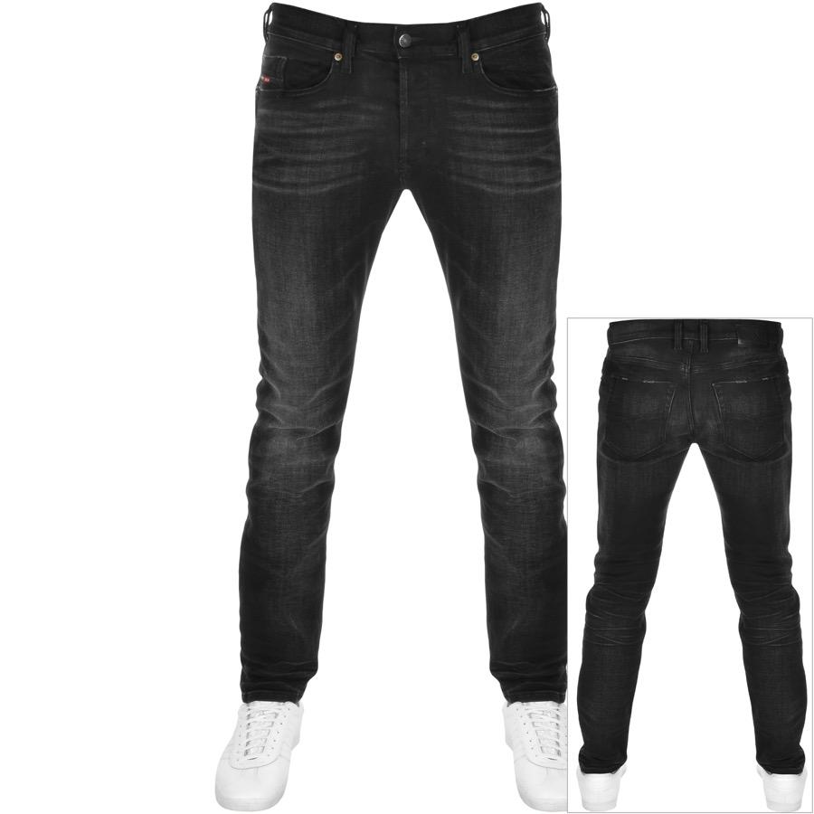 DIESEL Tepphar 0098b Slim Fit Jeans in Black for Men | Lyst