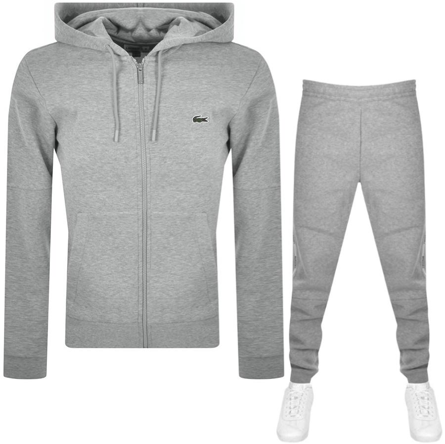 Lacoste Full Zip Hooded Tracksuit in Gray for Men Lyst