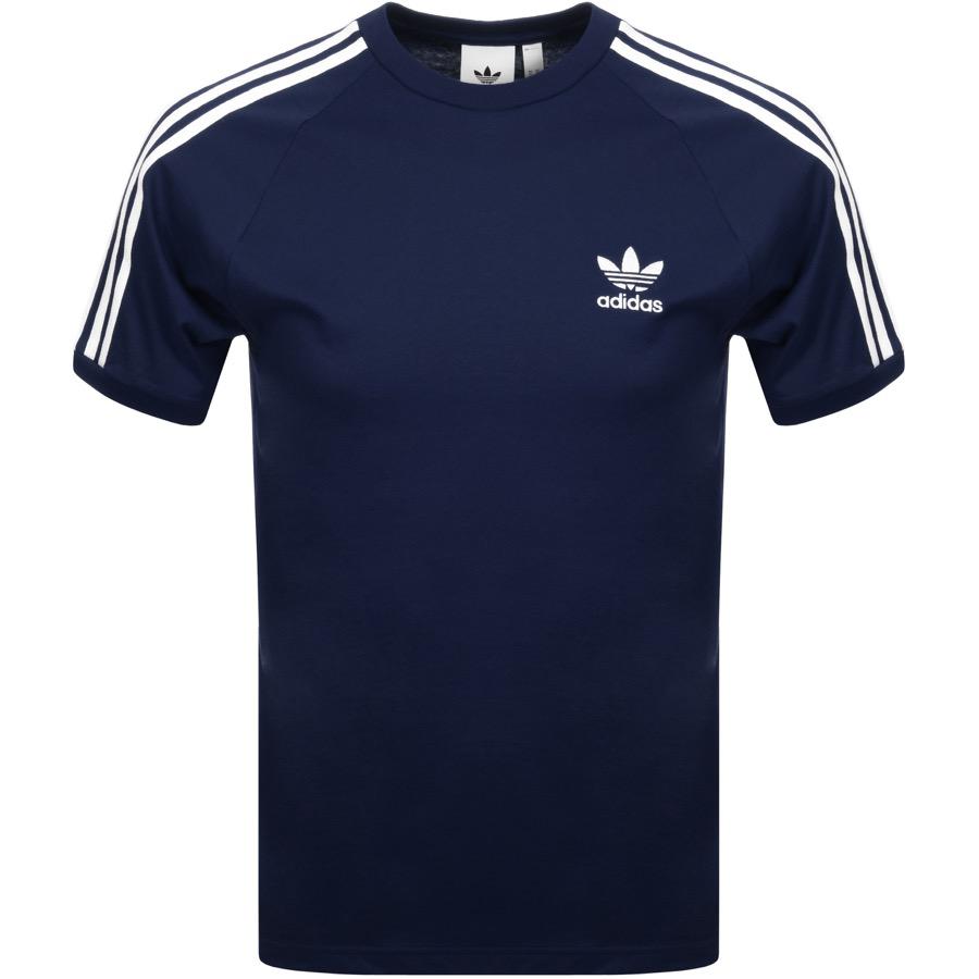 adidas Cotton Originals California 3 Stripe T Shirt Navy in Blue for ...