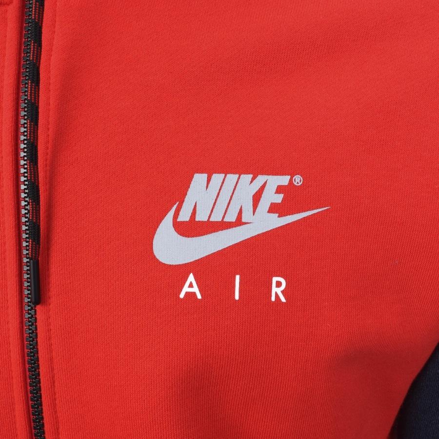 Nike Cotton Air Logo Zip Hoodie Red for Men - Lyst