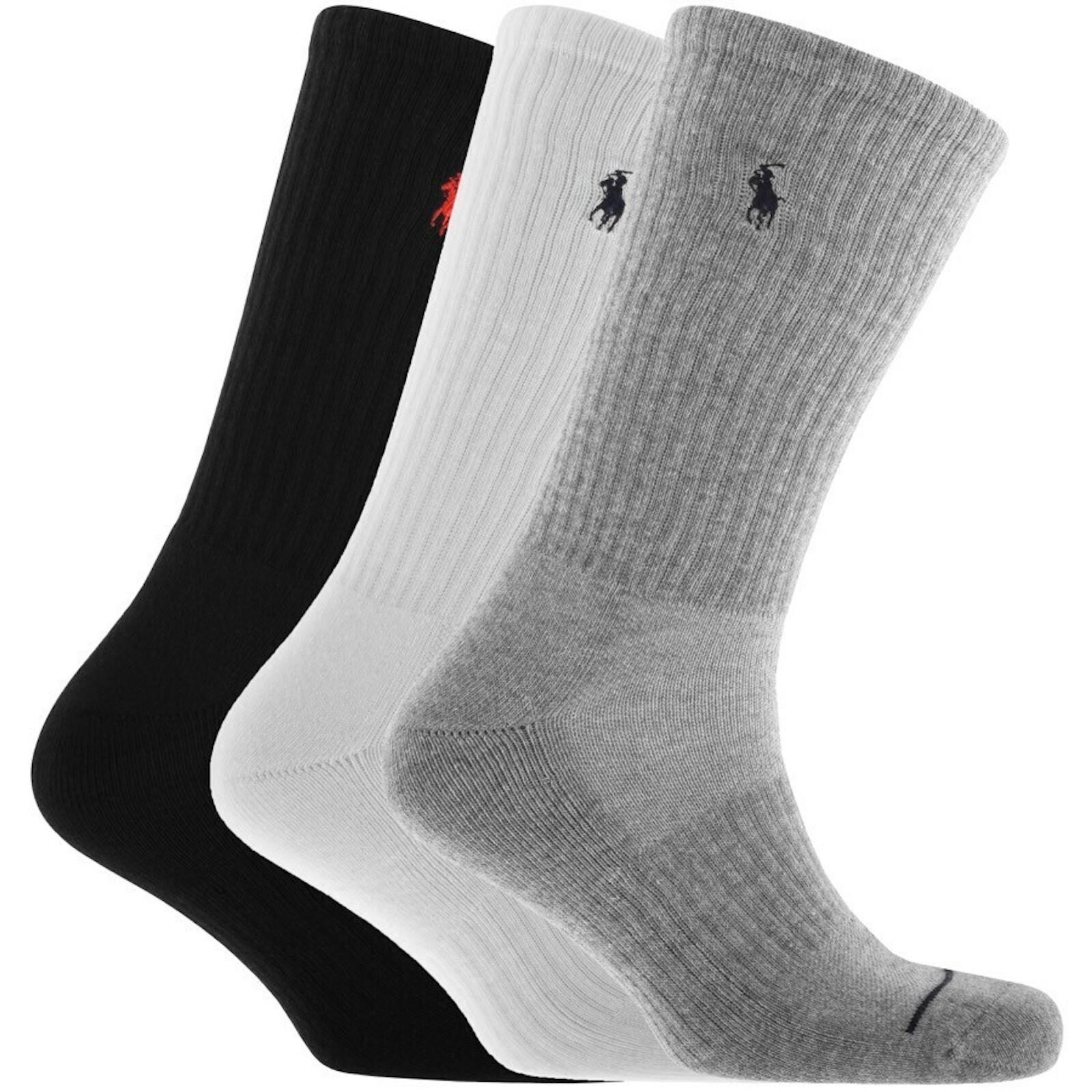 Ralph Lauren 3 Pack Classic Sport Socks in Grey for Men Lyst UK
