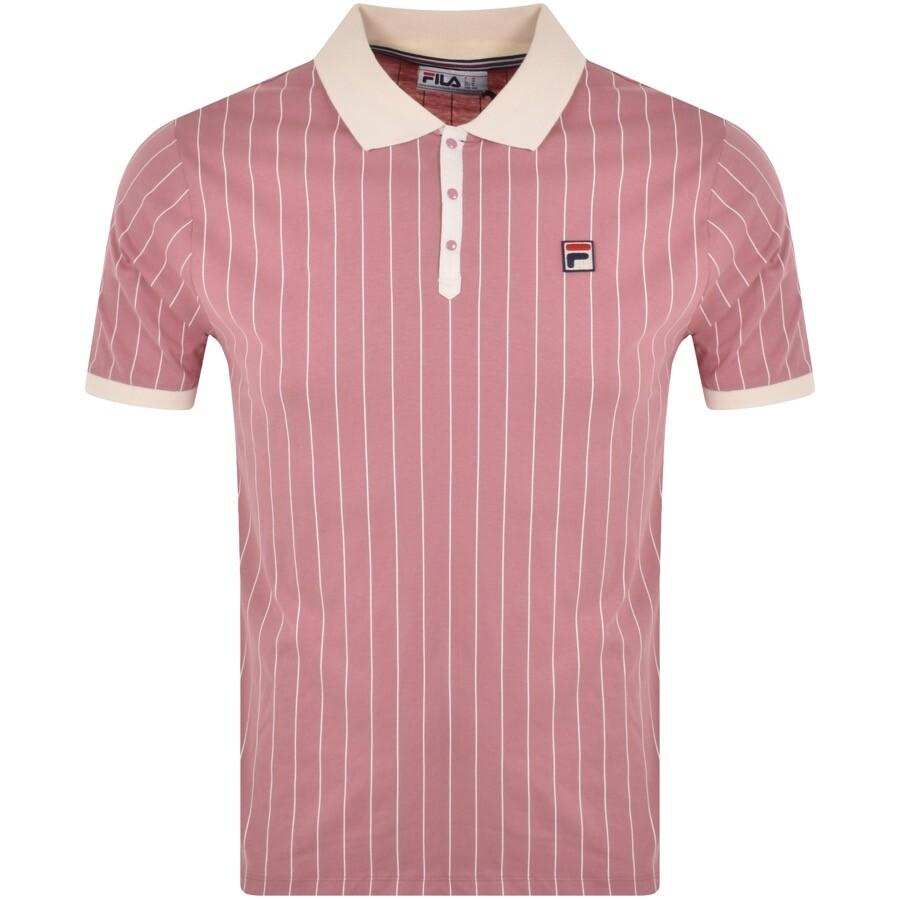 Fila Classic Stripe Polo T Shirt in Pink for Men | Lyst