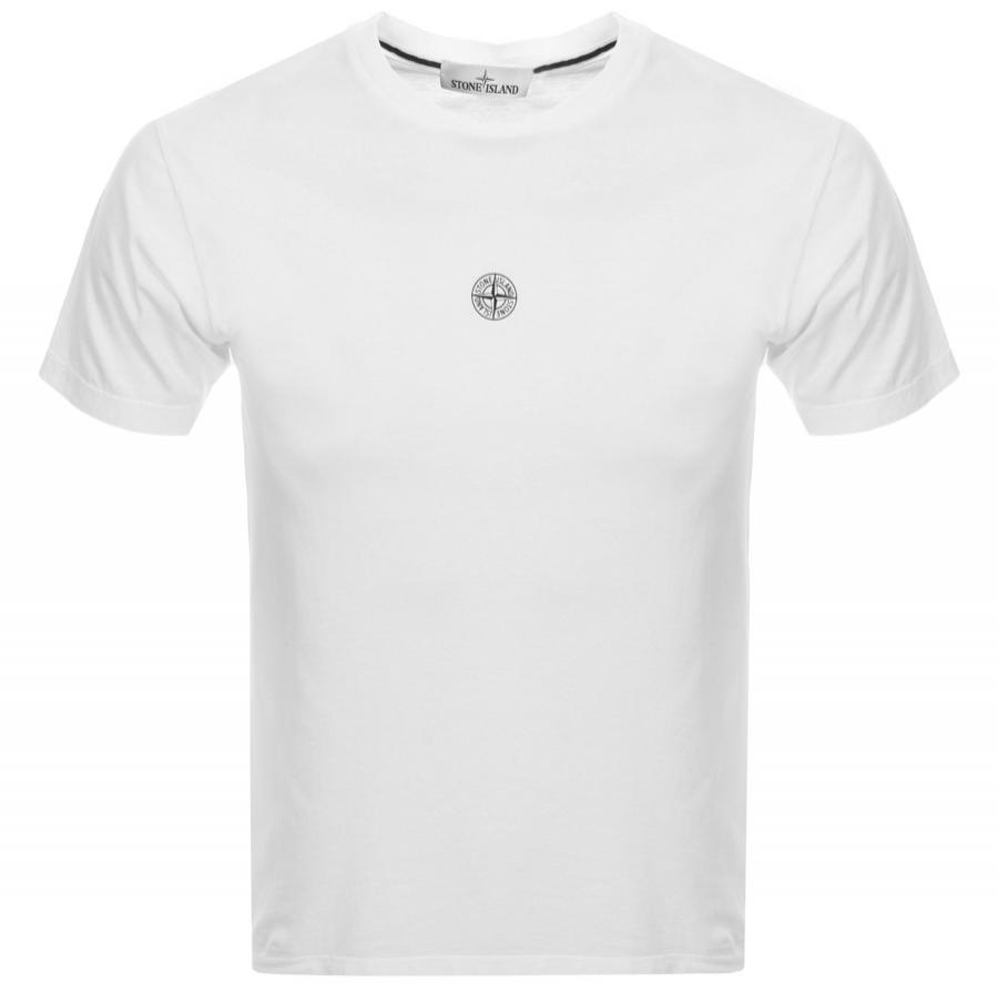 Stone Island Cotton Crew Neck Logo T Shirt White for Men - Lyst
