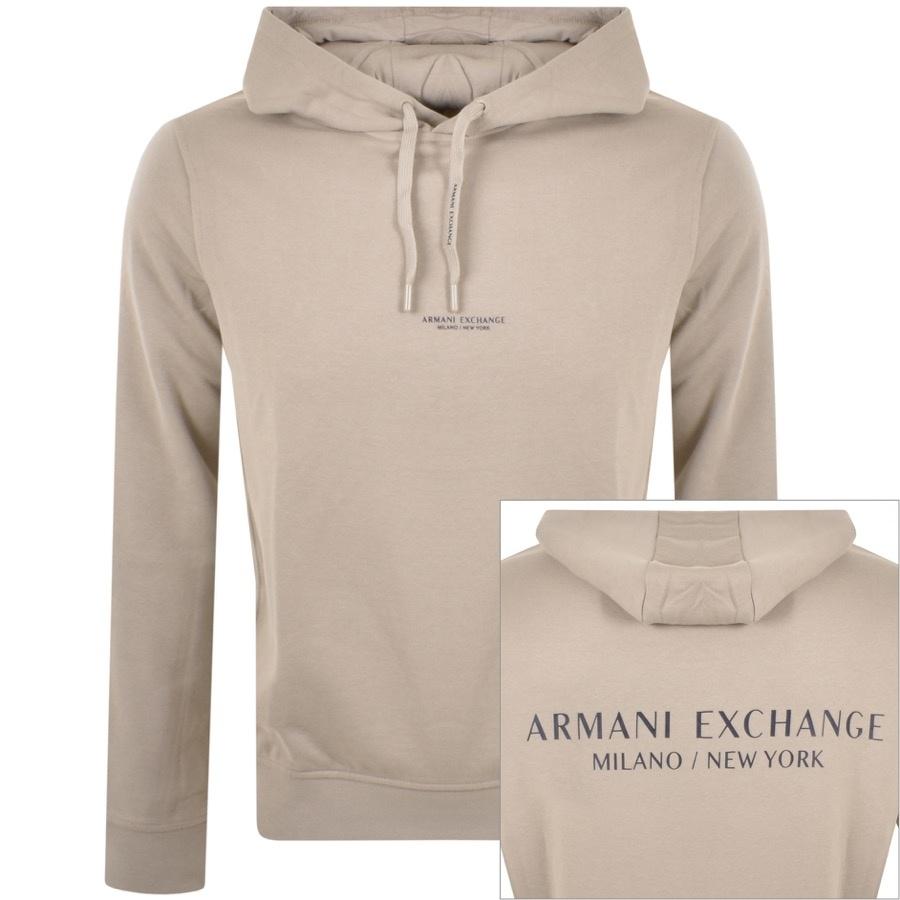Armani Exchange Logo Hoodie in Natural for Men | Lyst
