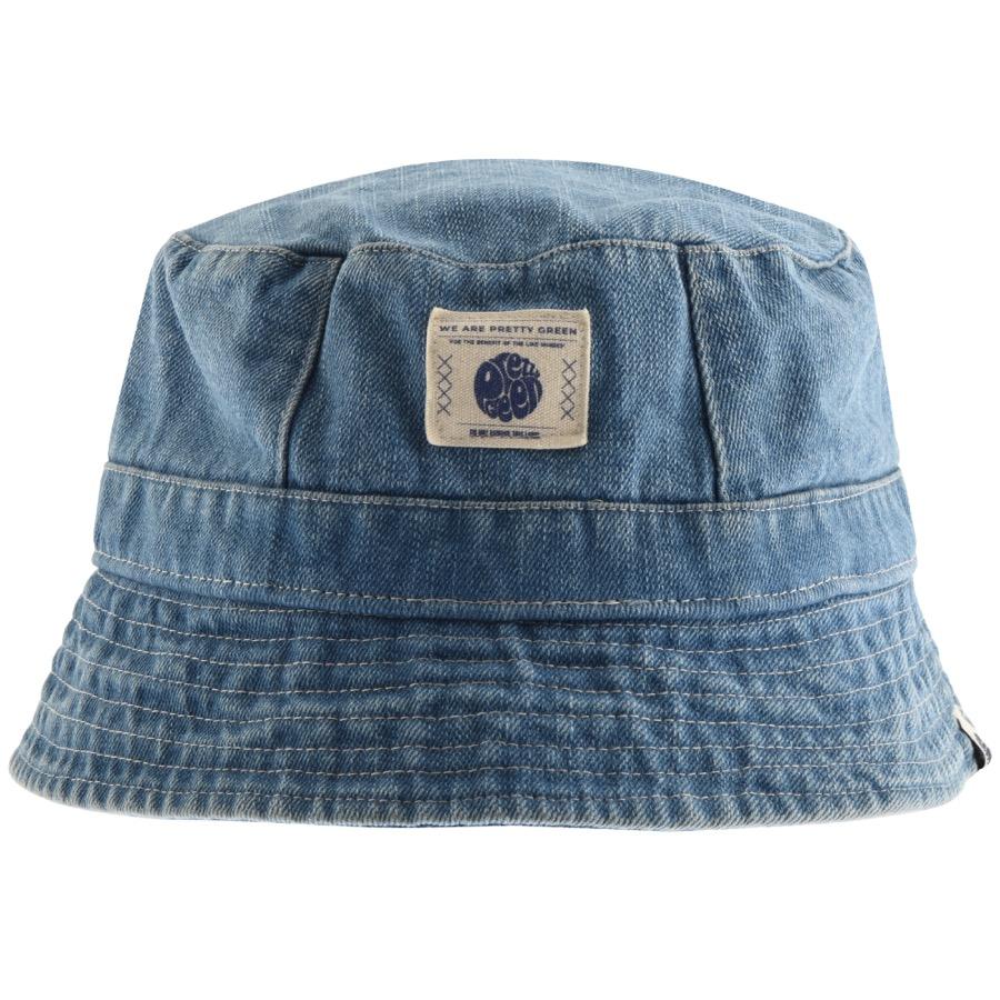 Pretty Green Denim Bucket Hat in Blue 