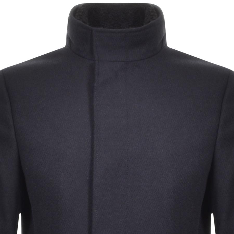 Ted Baker Wool Funnel Neck Coat With Removable Inner in Navy (Blue) for Men  - Lyst