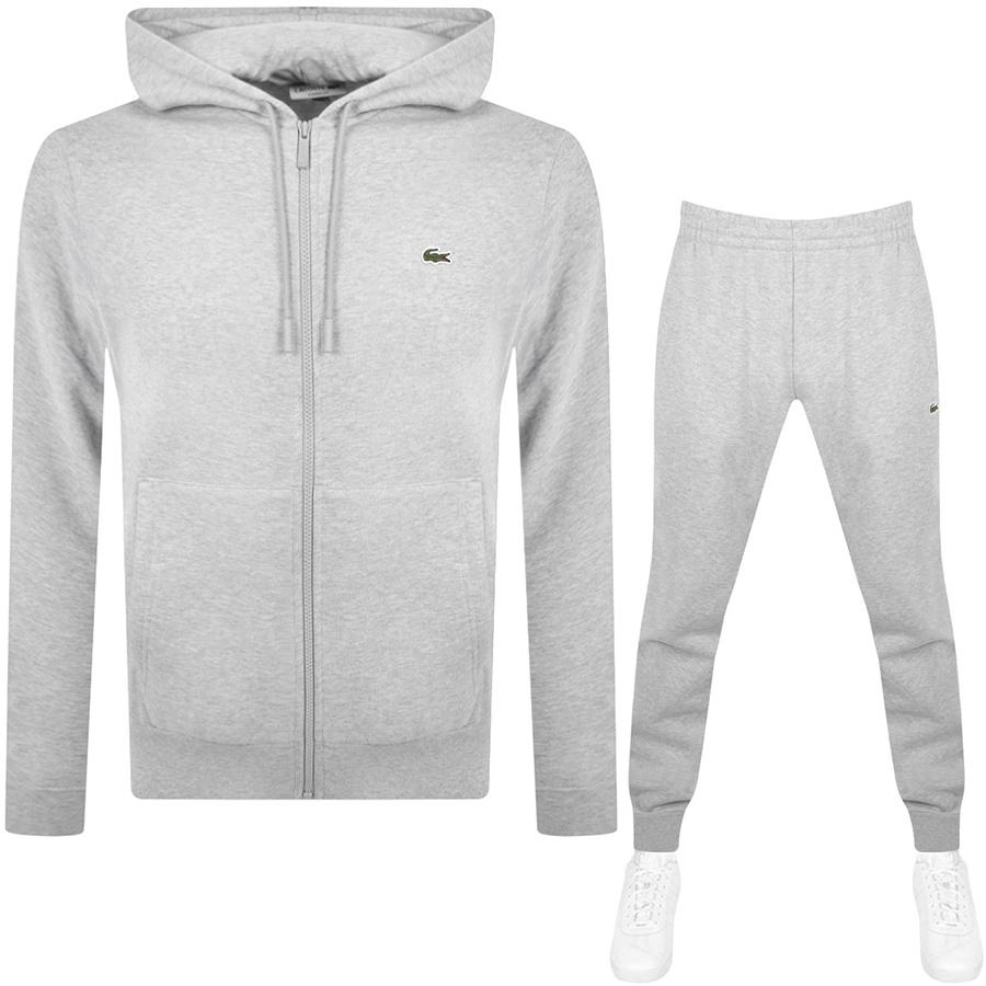 Lacoste Full Zip Hooded Tracksuit in Gray for Men | Lyst