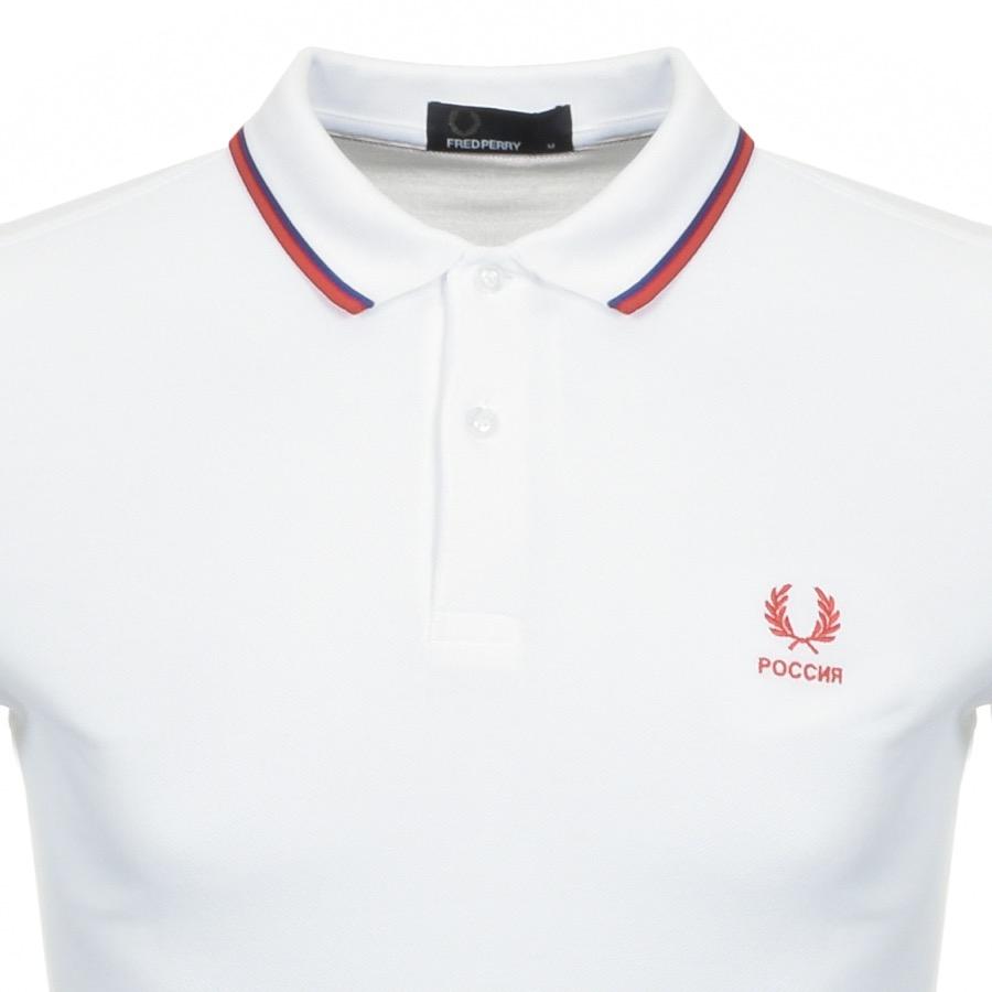 Fred Perry Cotton Twin Tipped Russia Polo T Shirt White for Men - Lyst
