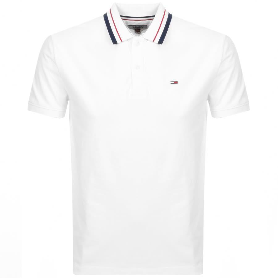 Tommy Hilfiger Mens Graham Tipped Jersey Polo Classic White LARGE