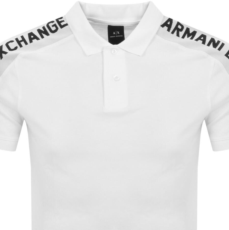 Armani Exchange Taped Logo Polo T Shirt in White for Men