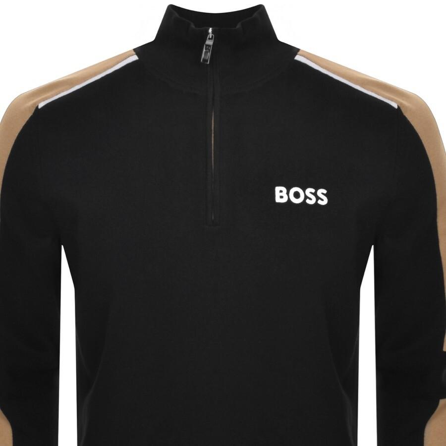 BOSS by HUGO BOSS Boss Zelchior Half Zip Knit Jumper in Black for
