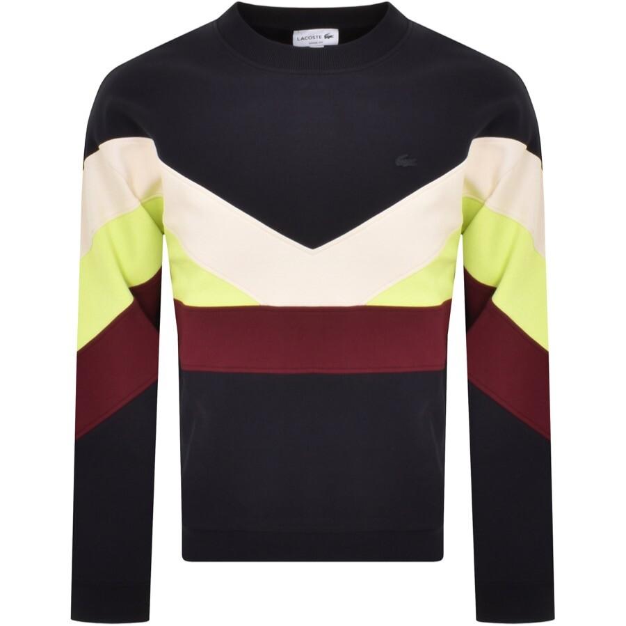 Lacoste Panel Sweatshirt in Blue for Men | Lyst