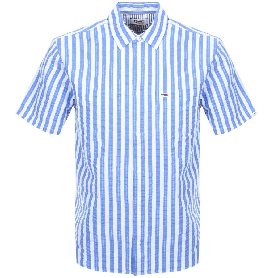 Tommy Hilfiger Denim Short Sleeved Stripe Shirt in Blue for Men - Lyst